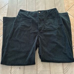 Forest Green wide leg corduroy pants